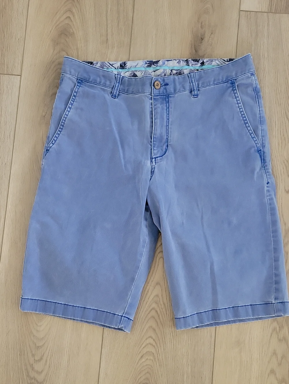 Tommy Bahama Sky Blue Flat-Front Casual Shorts